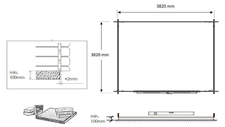 Gartenhaus, Gerätehaus 16m2 - 4x4m - 28mm