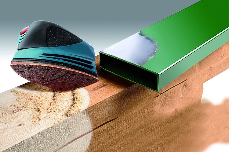 kwb Schleif-Dreieck für Delta- u. Multi-Schleifer - für Metall, Holz, Lack u. v. m, für Bosch-PSM , 100 x 62 93 mm Korn K-60, K-120, K180, je 4 Stk., Sparpack (12 Stk.)