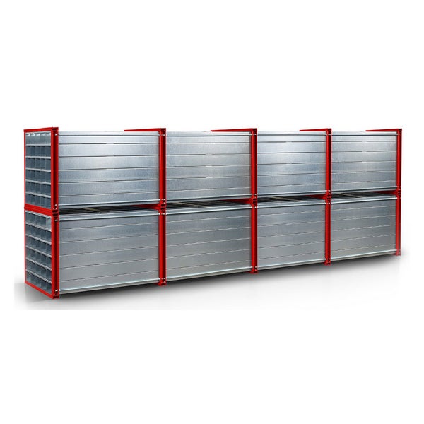 RR Industrietechnik Wabenregal RWR-20/6 6000x1000x1000mm mit 20 Fächern RAL 3000 Feuerrot