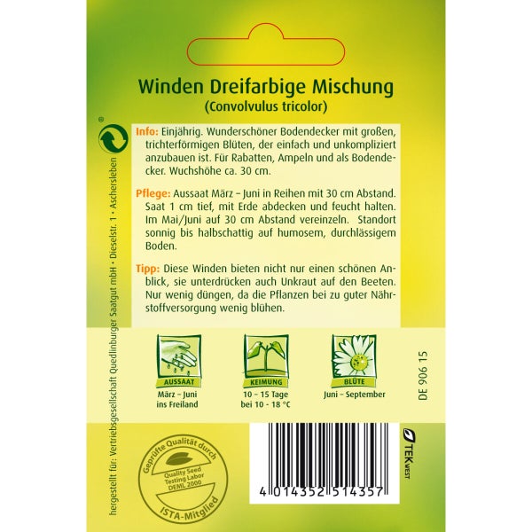 Winde dreifarbige Mischung Samen von Quedlinburger SAATGUT