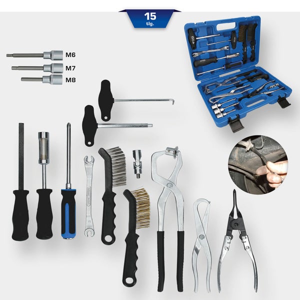 BRILLIANT TOOLS Universal-Bremstrommel und Bremsscheiben-Werkzeug-Satz 15tlg. - BT701250