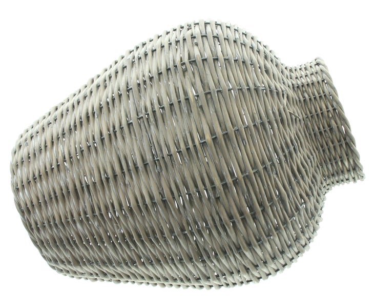 Dekorative Korbvase aus Rattan
