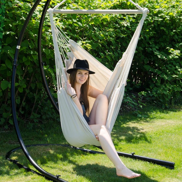 XXL Hängesessel Relaxsessel 185x130cm bis 150kg in Beige