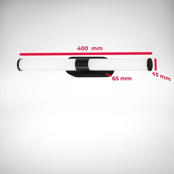Spiegelleuchte - 7W, 690lm, LED, IP44, 40cm, neutralweiß, schwarz