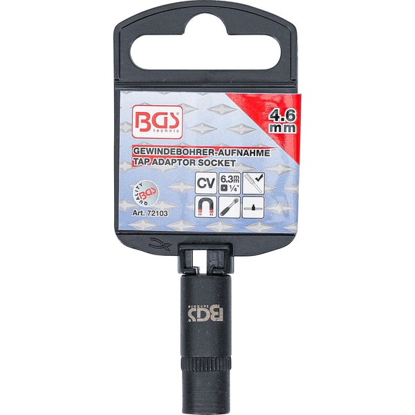 BGS Gewindebohrer-Aufnahme-Steckschlüssel-Einsatz 6,3 mm (1/4) 4,6 mm - 72103