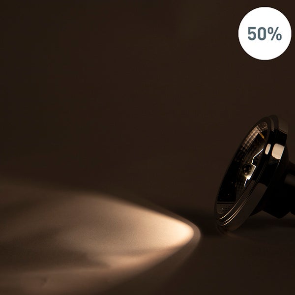 Dimmbares Leuchtmittel bei 50 Prozent Helligkeit.