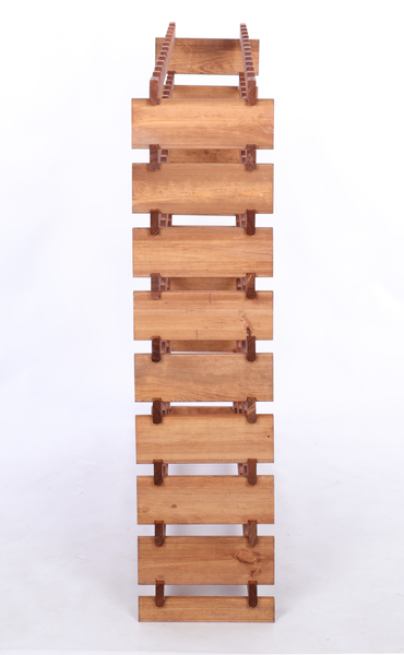 Weinregal VINOTECA FLEX PRO HxBxT 121x123x28cm 108 Flaschen auf 9 Ebenen Massives Kiefernholz Braun geölt