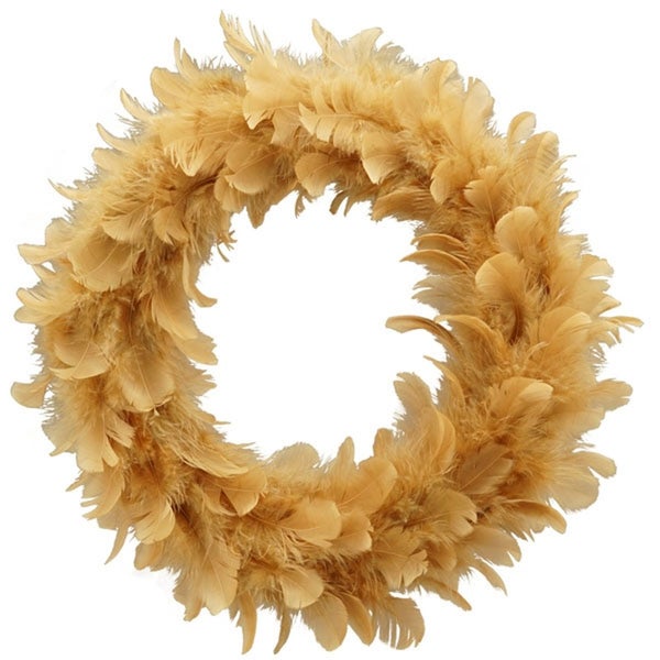 Kranz FedeR - Feder - braun - 25x25x3,5 cm