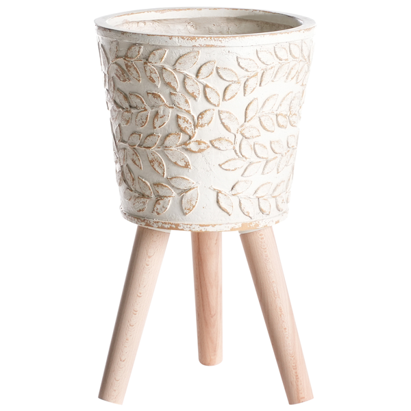 Blumentopf mit Beinen ALIARTOS 26 cm Cremeweiß