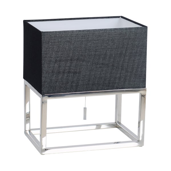 Tischleuchte mit rechteckigem Schirm und Metallgestell