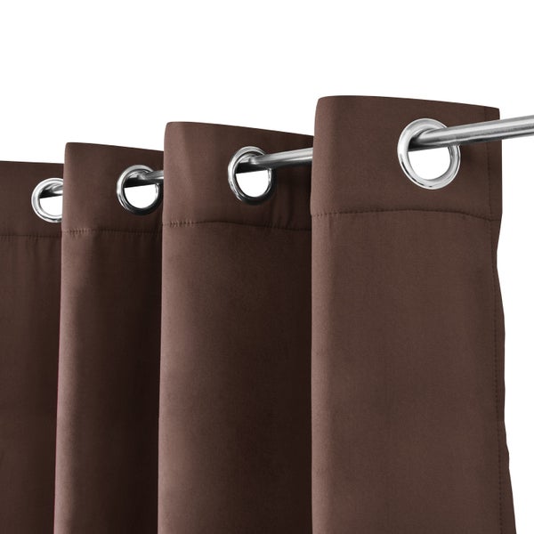 Beautissu Amelie TO Vorhang mit Öse 140x245cm Braun (2tlg)