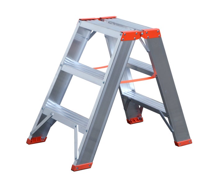 Siedra Stufenstehleiter 200 mit Vollwandprofilverstärkung 2x8 Stufen
