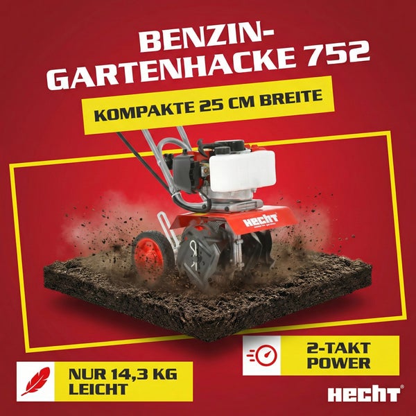 Hecht Benzin Gartenhacke 752 mit einer Breite von 25 cm
