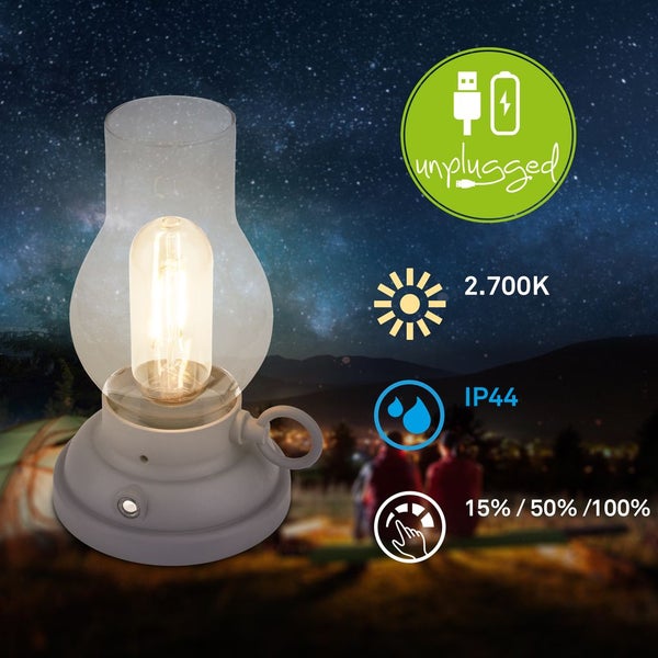 LED Tischlampe Akku LED Tischleuchte Dimmbar Kabellos Touch Warmweiß Terrasse