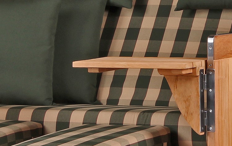 Strandkorb Westerland Teak Bullauge PE shell Dessin 506