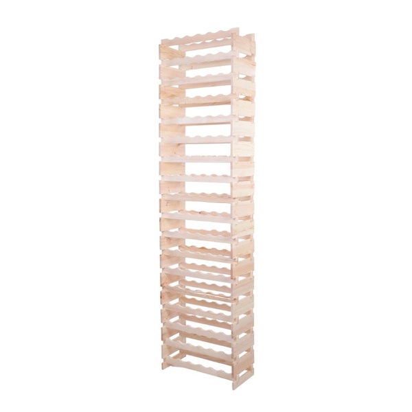Weinregal VINOTECA FLEX PRO HxBxT 247x65x28cm 108 Flaschen auf 18 Ebenen Massives Kiefernholz Natur unbehandelt