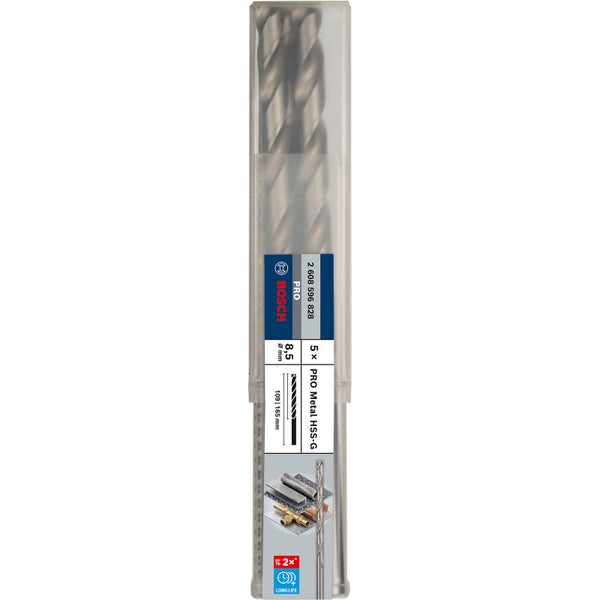Bosch PRO Metal HSS-G Spiralbohrer 8,5 x 109 x 165 mm - 2608596828