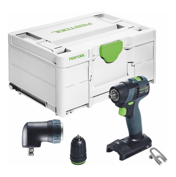 Festool TXS 18-Basic Akku Bohrschrauber 18 V 40 Nm Brushless + Winkelvorsatz + Systainer - ohne Akku, ohne Ladegerät