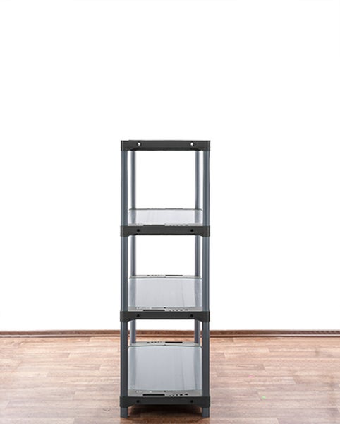PROREGAL Kunststoffregal Grey Bear Low HxBxT 138 x 80 x 46 cm Fachlast 120 kg Grau
