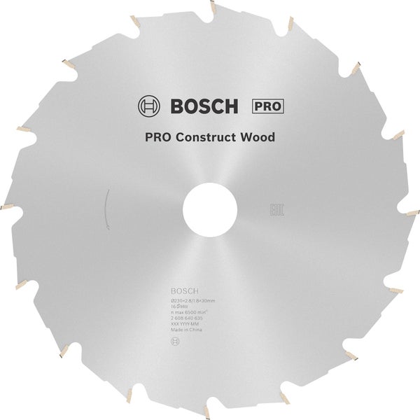 Bosch Pro Construct Wood Kreissägeblatt mit 230 Millimeter Durchmesser
