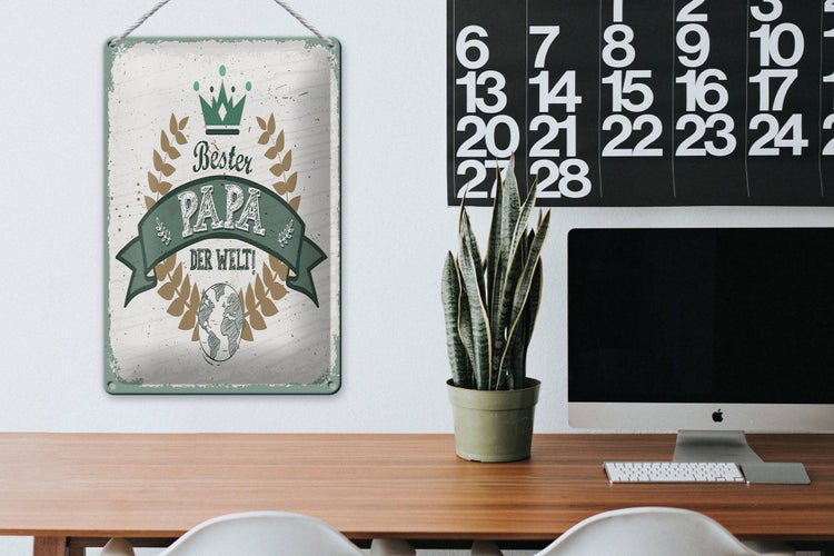 Blechschild Spruch Bester Papa der Welt 20x30cm