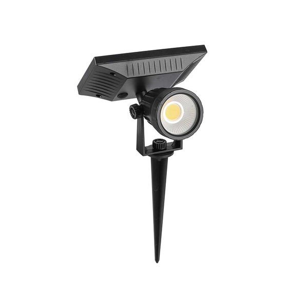 Schwarze Solar-Spike-Leuchte - IP65 - 2W - 40 Lumen - 3000K