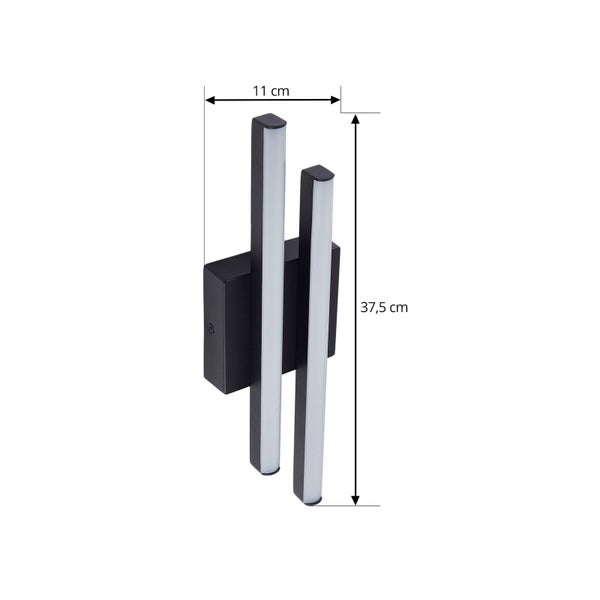Lindby LED Wandleuchte außen Abelia (spritzwassergeschützt (Modern) in Schwarz aus Aluminium (2 flammig, ) - Außenwandleuchten Wandlampe Led Außenlampe Outdoor für Außenwand/Hauswand