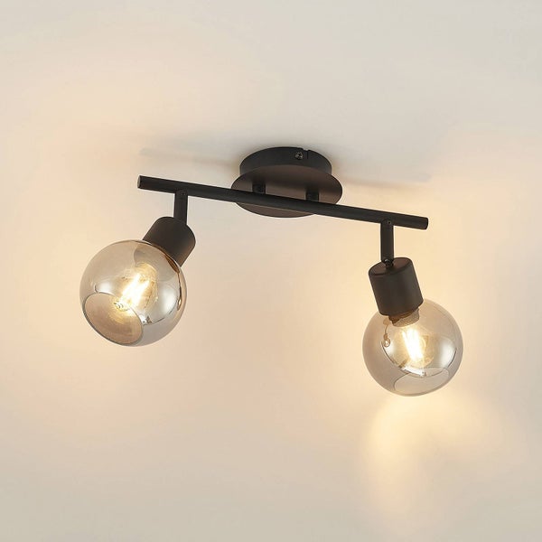 Lindby Strahler Eridia (Modern) in Schwarz aus Metall (2 flammig, E14) - Deckenlampe Deckenleuchte Lampe Spot Wohnzimmerleuchte