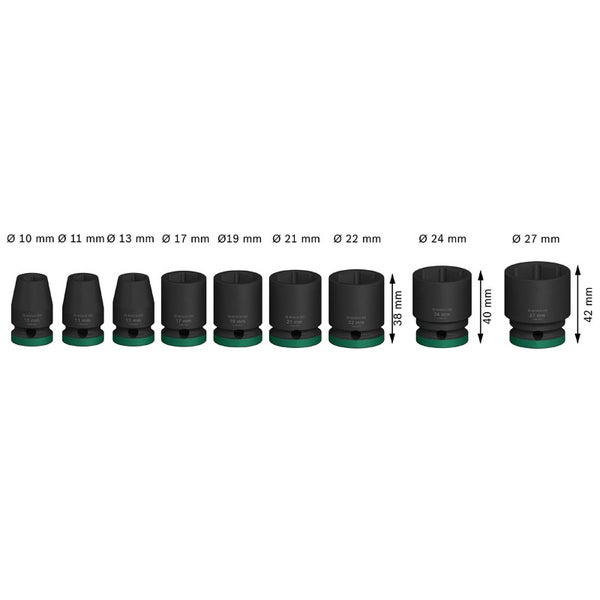 Bosch PRO Impact Socket Set 1/2 Standard 9‑tlg. - 2608003038