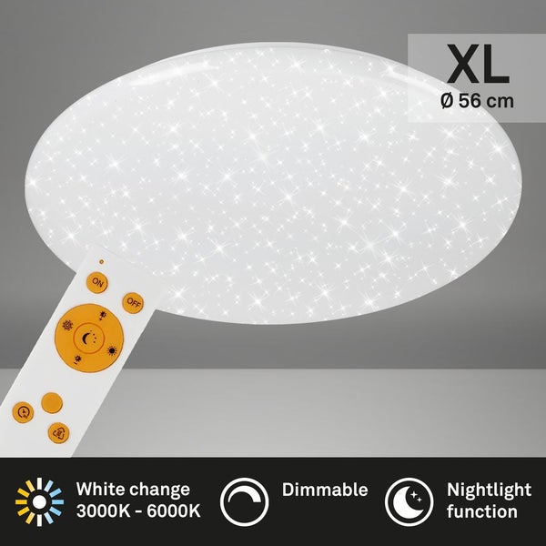 LED Deckenleuchte Dimmbar Fernbedienung Sternendekor CCT 50W Metall Briloner