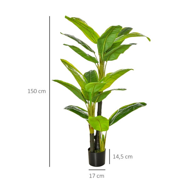 HOMCOM, Künstliche Pflanzen, Zimmerpflanze, 17L x 17B x150H cm, PEVA, Grün