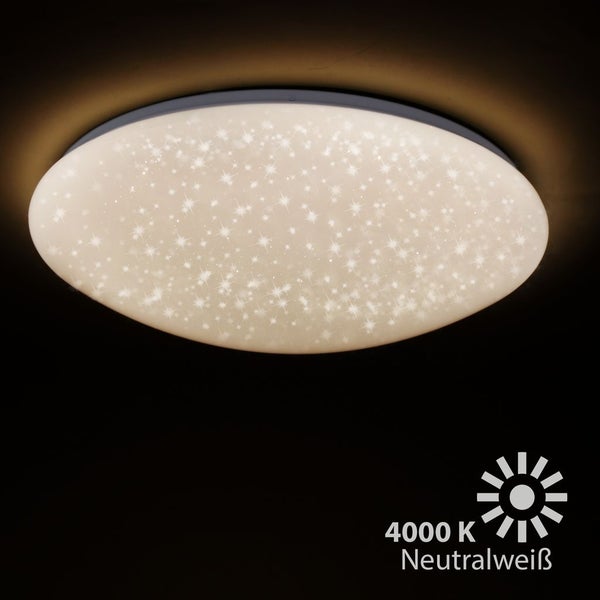 LED Deckenleuchte mit Sternendekor Deckenlampe 24W Ø 49cm Weiß Briloner