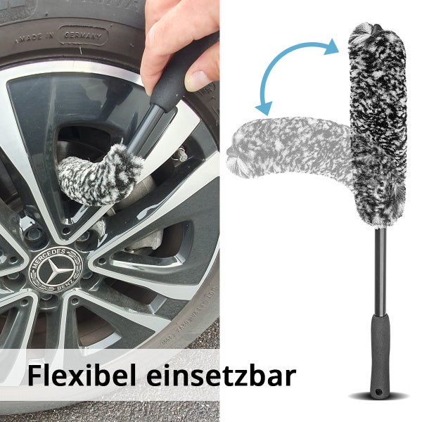 STAHLWERK Felgenbürste 3er Set Autoreinigungsbürste Radbürste Autowaschbürste