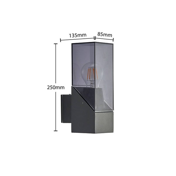 Lucande Wandleuchte außen Fiola (spritzwassergeschützt (Modern) in Schwarz aus Aluminium (1 flammig, E27) - Außenwandleuchten Wandlampe Led Außenlampe Outdoor für Außenwand/Hauswand