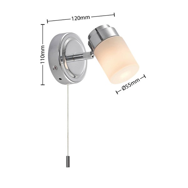 Lindby Wandleuchte, Wandlampe Bad Alimari (spritzwassergeschützt (Modern) in Chrom aus Metall (1 flammig G9) - Wandleuchten Spiegelleuchte Badezimmer Wandbeleuchtung Wohnzimmerleuchte