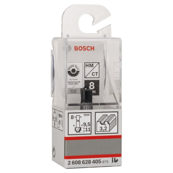 Bosch Logo. 8 millimeter HM CT Nutfräser im Paket.