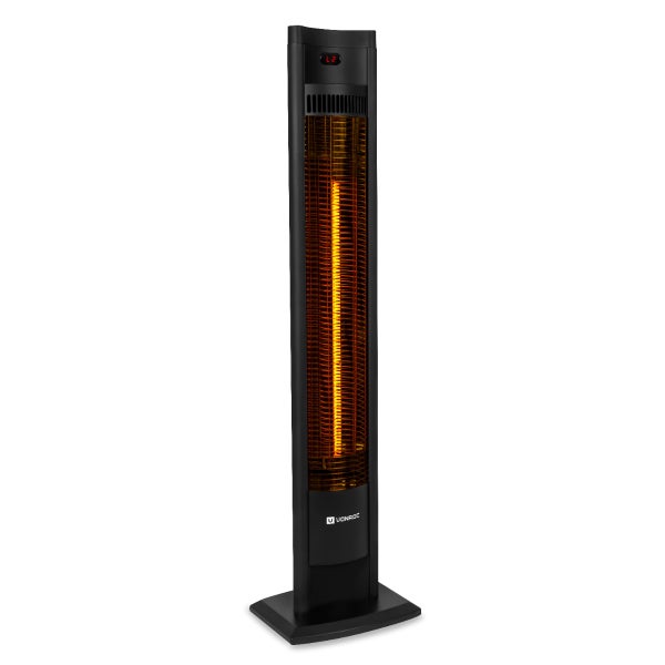 VONROC Infrarotheizung Standgerät, Infrarot Heizstrahler Terrasse - Außen Terrassenstrahler elektrisch 2000W - 2 Heizstufen - 360 Grad Wärme - mit Fernbedienung Timer | Terrassenheizstrahler outdoor