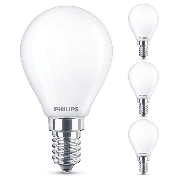 Philips LED Lampe ersetzt 25W, E14 Tropfenform P45, weiß, warmweiß, 250 Lumen, nicht dimmbar,  4er Pack,