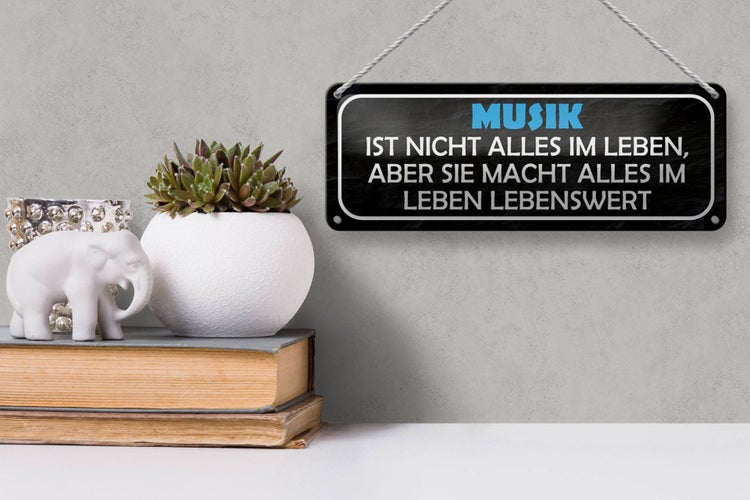 Blechschild Spruch 27x10cm Musik nicht alles im Leben aber Dekoration