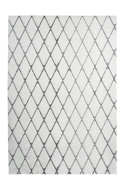 Kurzflor Teppich Splendora Weiß / Anthrazit Modern, Klassisch 160 x 230 cm