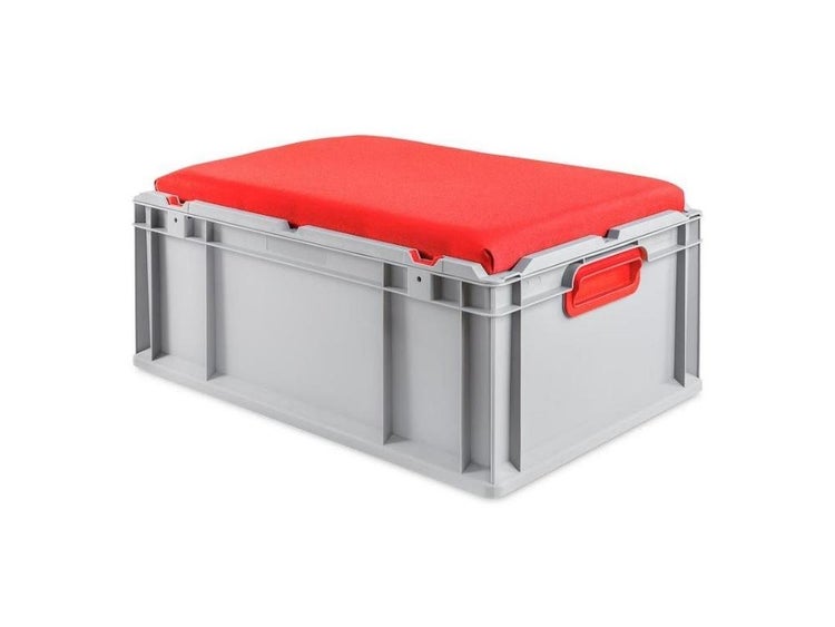 PROREGAL SparSet 3 x Eurobox NextGen Seat Box Rot HxBxT 26,5 x 40 x 60 cm 44 Liter Griffe Geschlossen Eurobehälter Sitzbox Transportbox