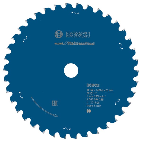 Bosch Kreissägeblatt Expert for Stainless Steel für Handkreissägen 192 x 20 x 1,9 mm 38 Zähne - 2608644288