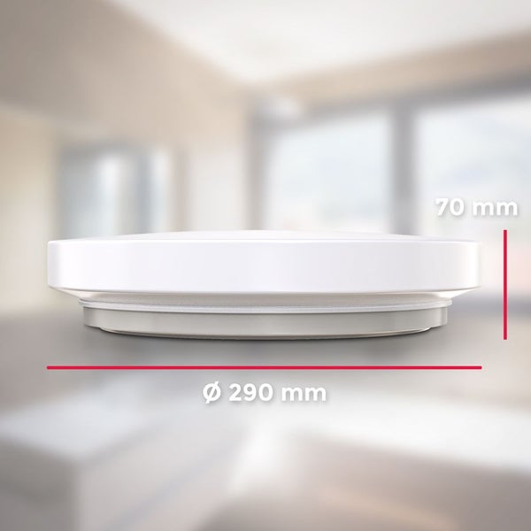 Deckenleuchte Ø28,8 cm - 12W, 1200lm, LED, IP44, neutralweiß, weiß