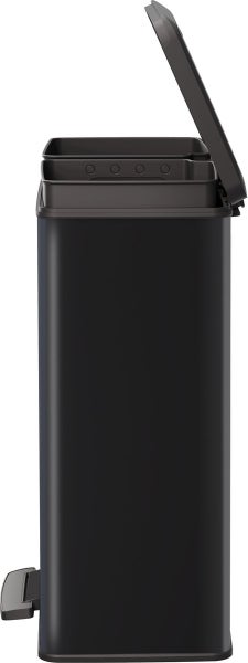 CURVER DECO DUO BIN Mülleimer, Kunststoff, Silber metallic, 2 x 26 L