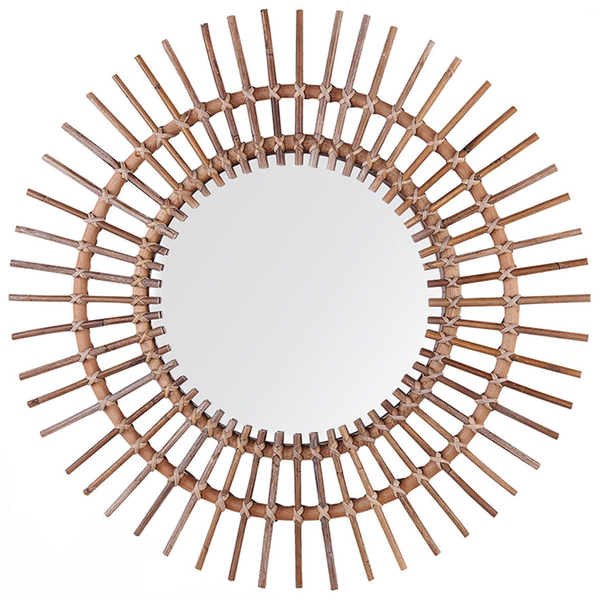 Wandspiegel STENEN 76 cm 76 cm Rattan Sandbeige