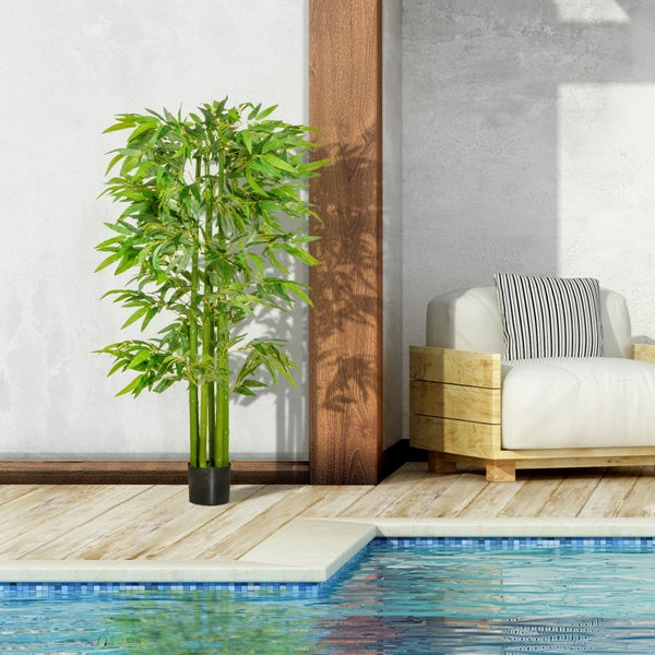 HOMCOM, Künstliche Pflanzen, Zimmerpflanze, Ø17 x 160H cm, PE, Grün+Schwarz<br />