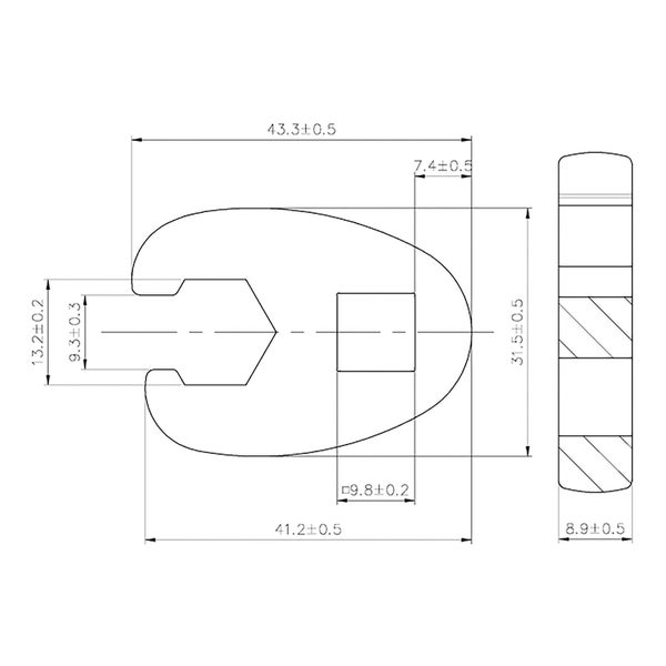 BGS Hahnenfußschlüssel Antrieb Innenvierkant 10 mm (3/8) SW 13 mm - 1756-13