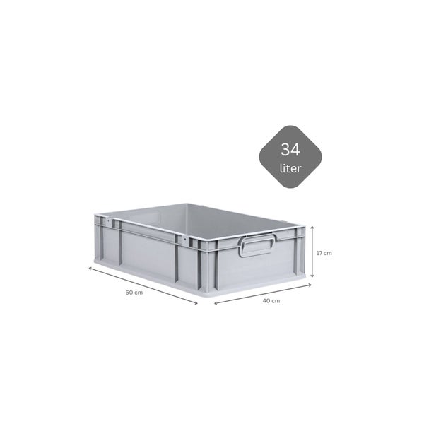 PROREGAL SuperSparSet 5x Eurobox NextGen Grip mit Auflagedeckel mit 4 Gelben Schiebeschnappverschlüssen HxBxT 17 x 40 x 60 cm 34 Liter
