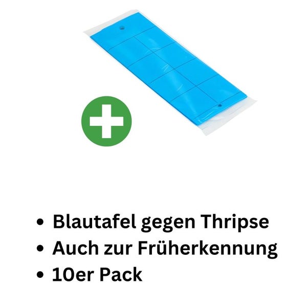 10er-Pack Blautafeln gegen Schädlinge 12x5 cm – Effektive, Chemiefreie Schädlingsbekämpfung für Garten, Balkon & Gewächshaus