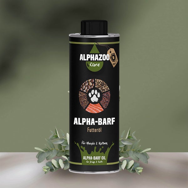 ALPHAZOO Alpha Barf Futteröl 500ml für Hunde und Katzen I Omega 3 6 9 zum Barfen